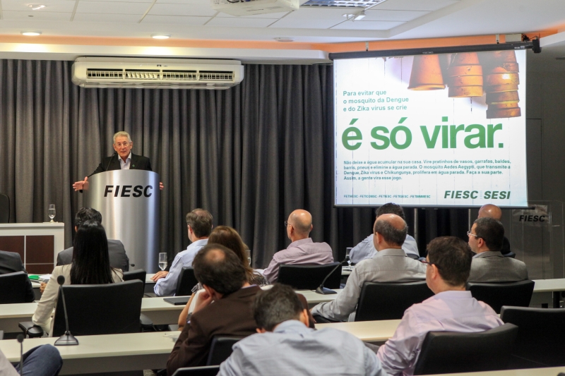 Presidente da FIESC, Glauco José Côrte, durante lançamento da campanha (Fotos: Heraldo Carnieri)