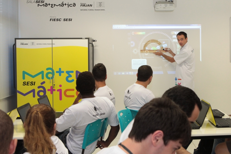 Sala SESI Matemática contém diversos recursos para o ensino da disciplina (Foto: Heraldo Carnieri)